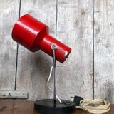 Ancienne Lampe Articulée 70’s Métal Rouge Noir & Chromé Vintage