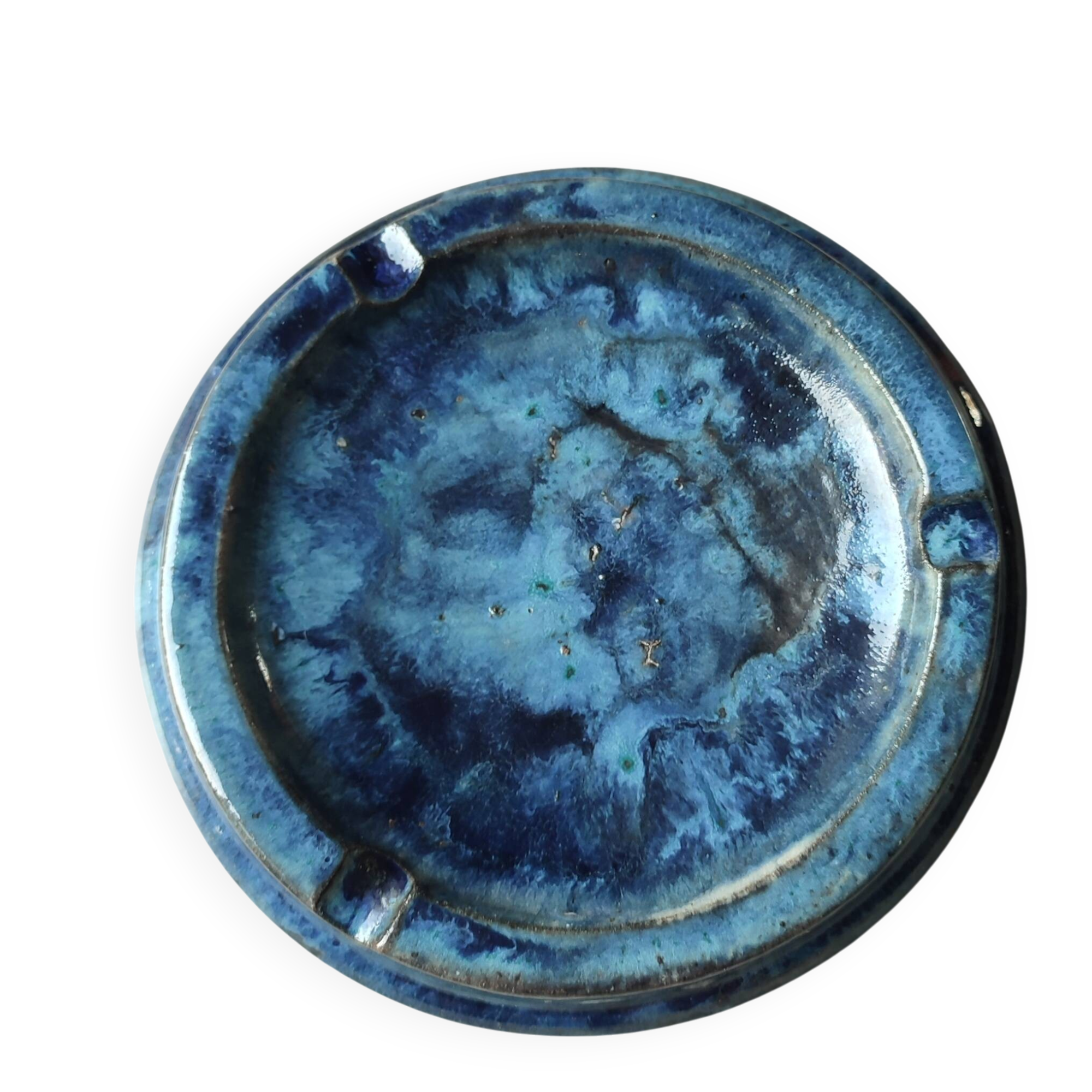 Vintage glazed terracotta ashtray by Eugène Alaphilippe (Verneuil-