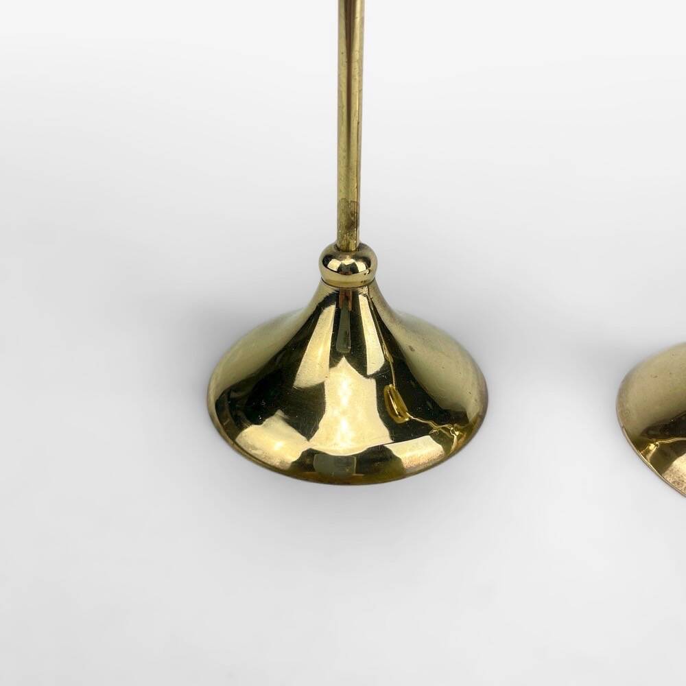 Trio of Scandinavian brass candlesticks