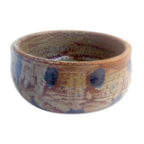 Rustic blue-spotted sandstone bowl