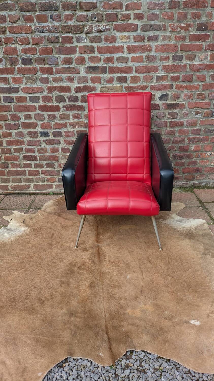 Pair of Armchairs in Faux Leather