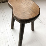 Handcrafted oak bean-shaped stool