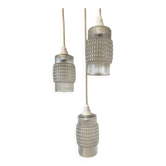 Set of 3 Refurbished Textured Glass Pendant Lights 1970s – Mid-Century