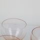 Set of 6 walking glasses in pink crystal, vintage, 1950, mid century