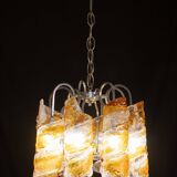 Italian Design "Twisters" Round Chandelier by Mazzega, 1970