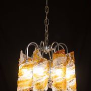 Italian Design "Twisters" Round Chandelier by Mazzega, 1970