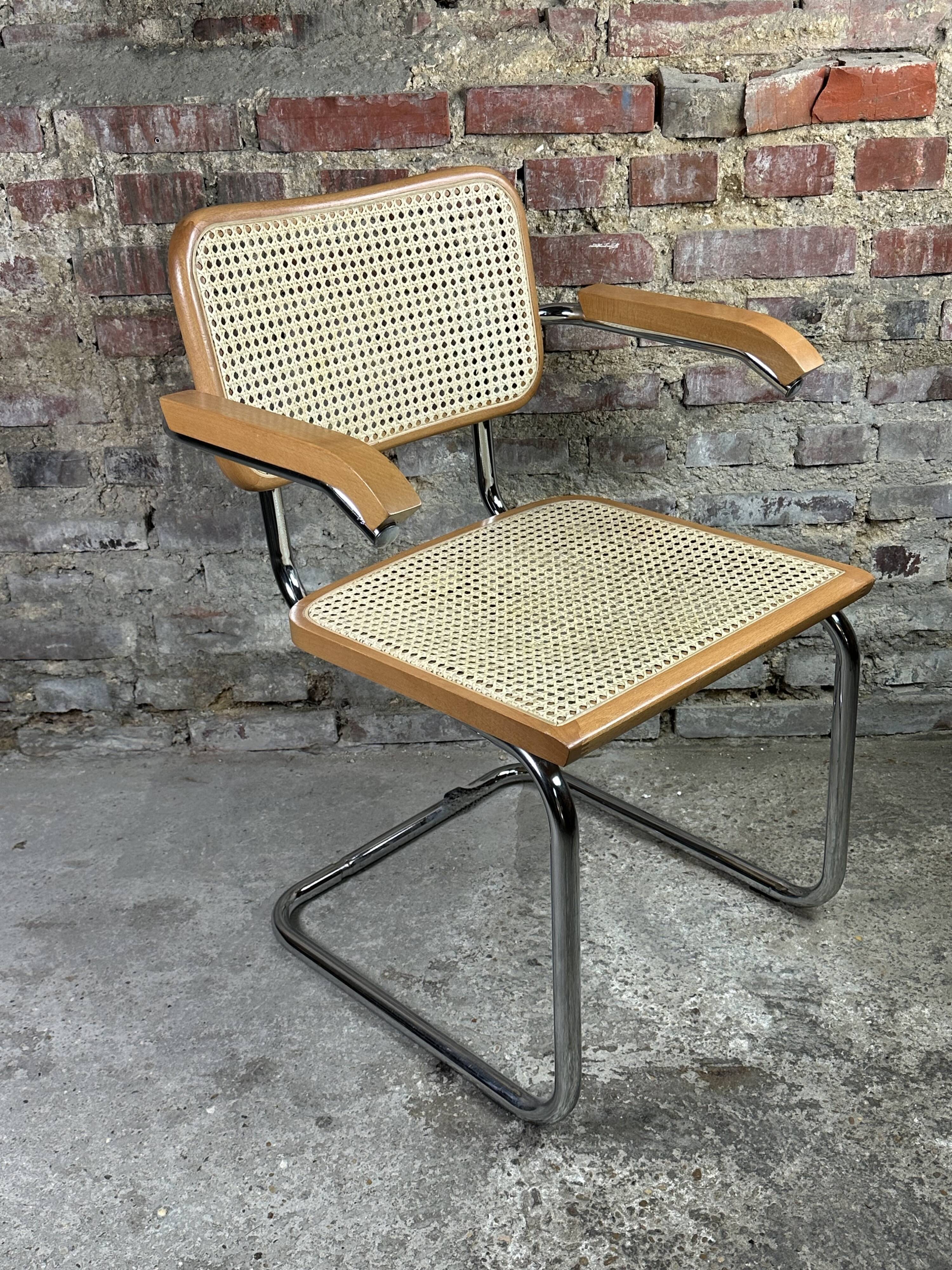 70'S Italian sled chair in beech and chrome aluminum