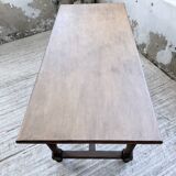 Farm table with turned legs, made of pine and birch, 180cm.