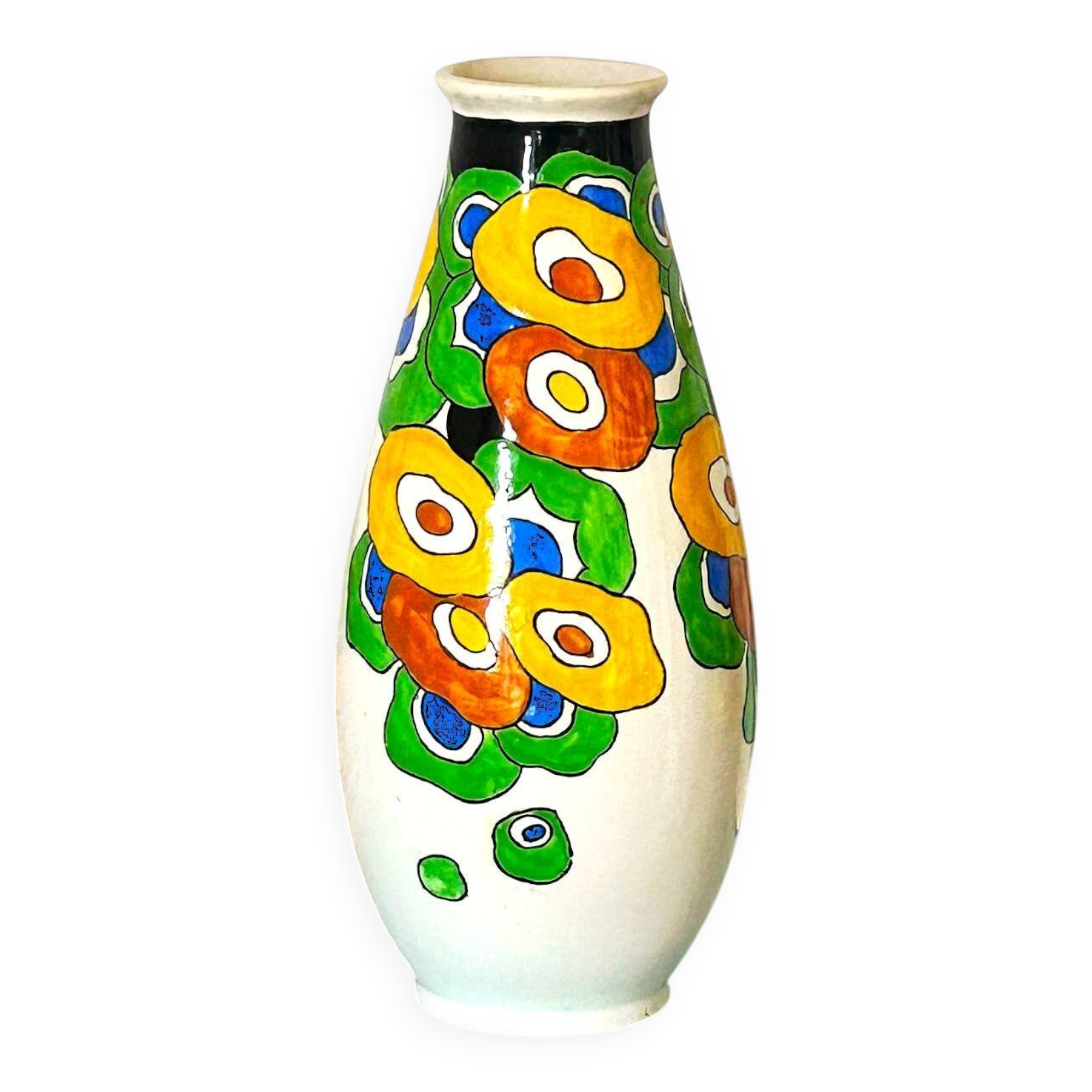 Art Deco vase by Charles Catteau for Boch Frères, decor D.1197, Belgium 32cm
