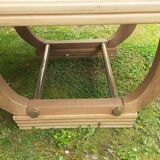 Art deco table from the 1930s in raw cherry wood
