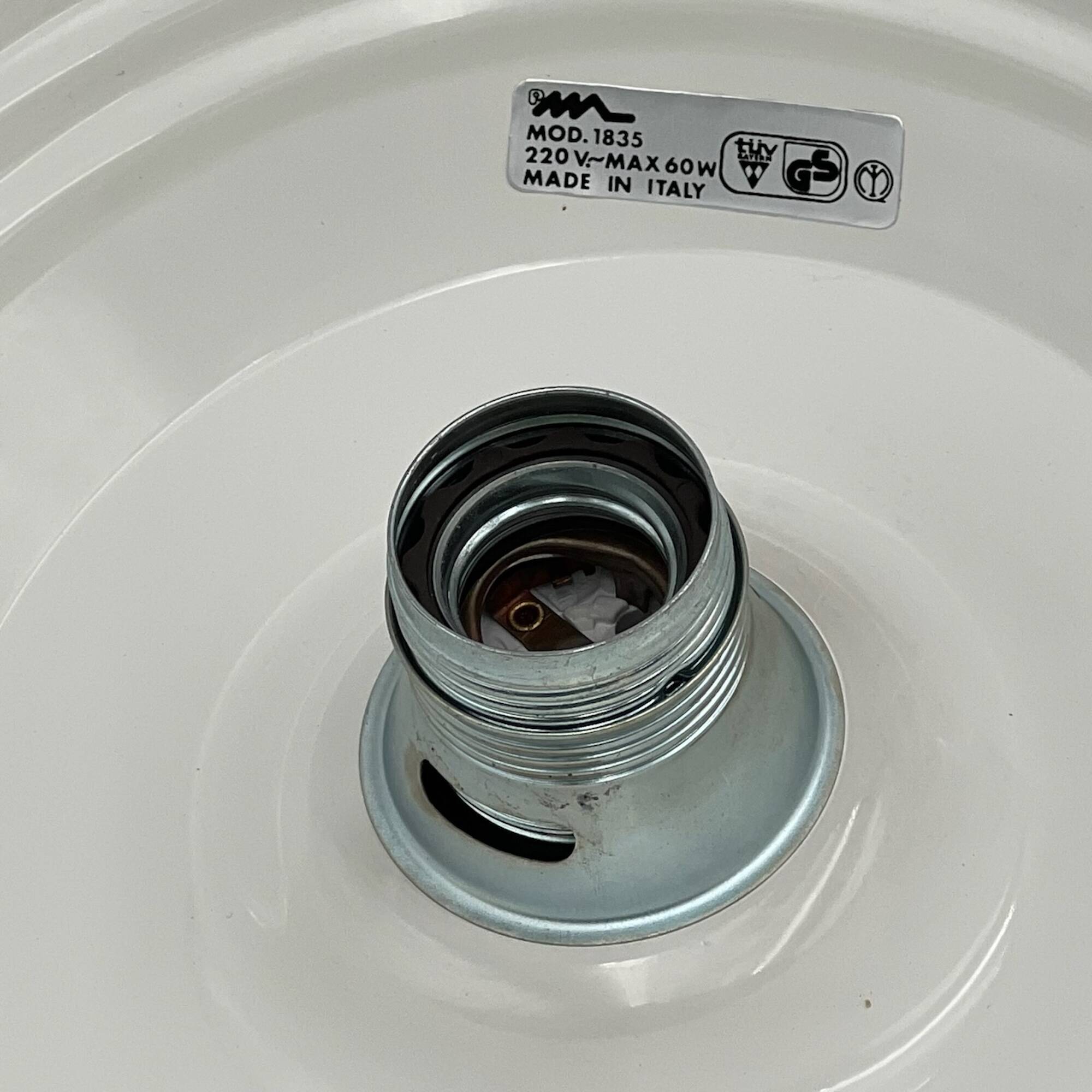 Large Hanging Lamp Martinelli Luce 'Coupe 1835'' in Glossy Red, 1970s