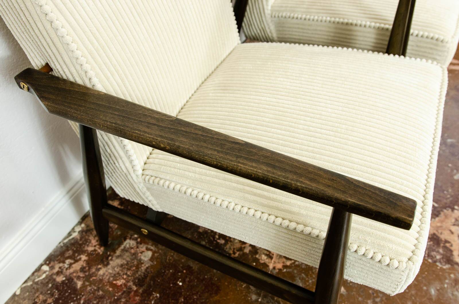 Type 300 190 Armchairs in Corduroy by H. Lis, 1960s, Set of 2