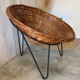 Pair of wicker basket armchairs