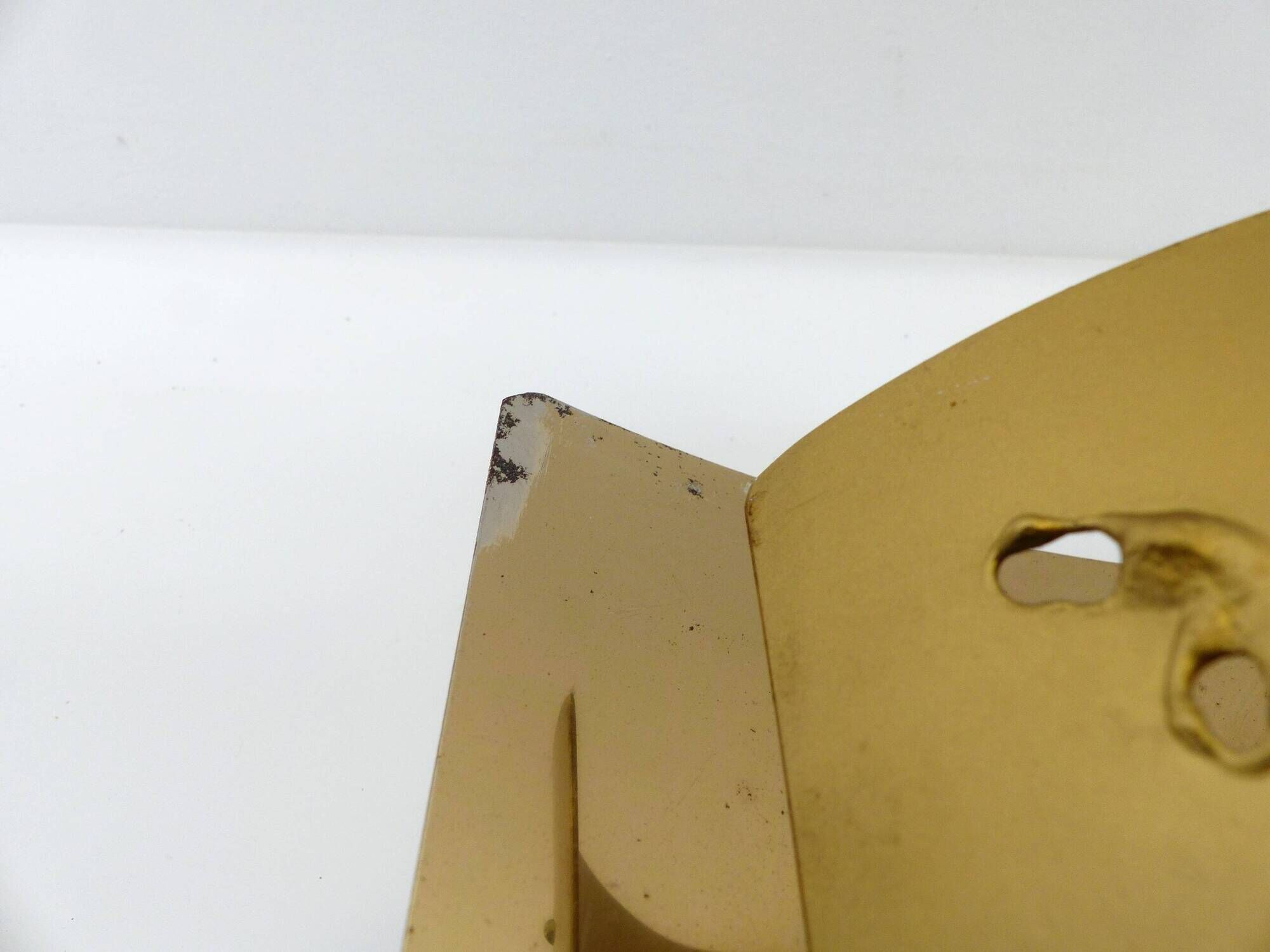 Pair of brutalist wall lights Boréns model 6477 in perforated brass – Sweden