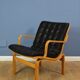 Finn Ostergaard mid century retro condo chair black leather armchair