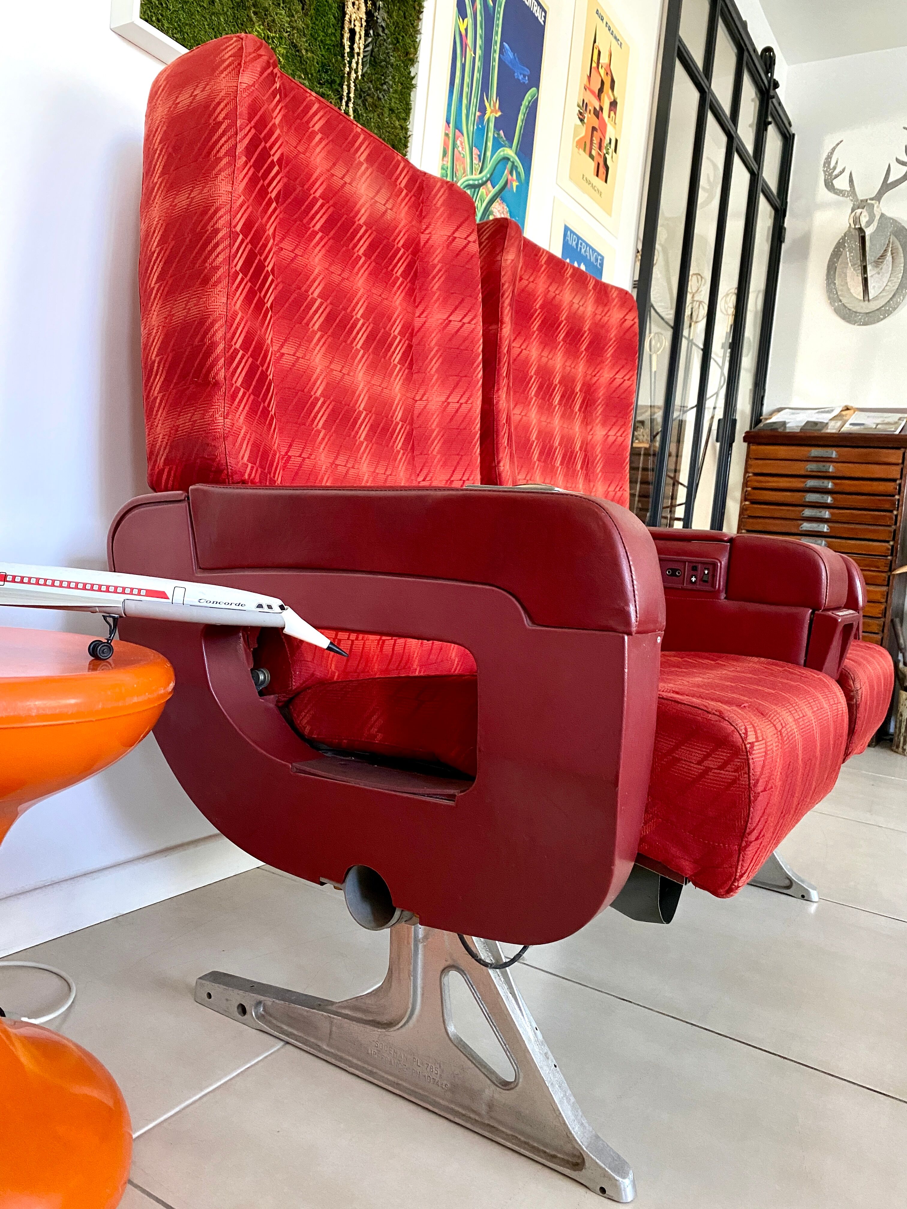 Vintage Air France aircraft chairs