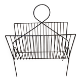 Vintage black wired metal magazine holder