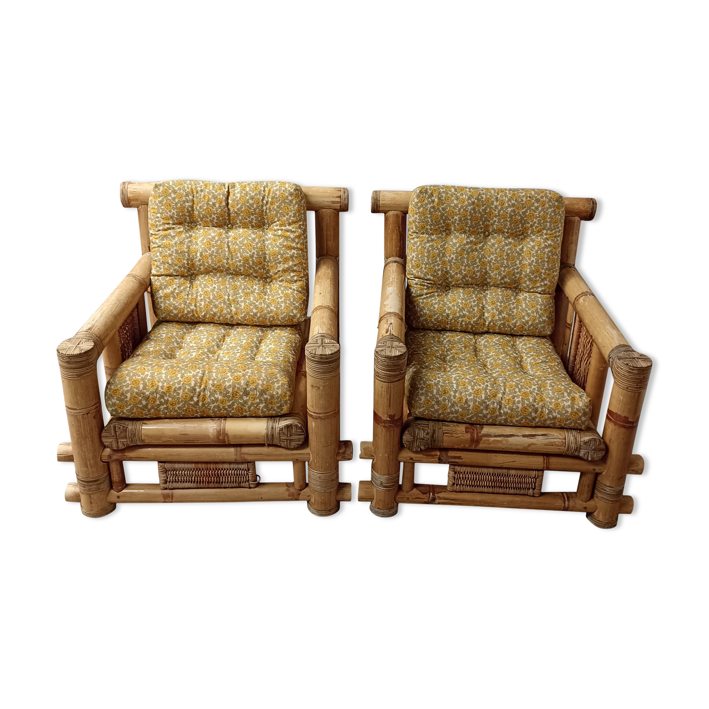 Cube bamboo armchair