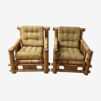 Cube bamboo armchair