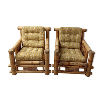 Cube bamboo armchair
