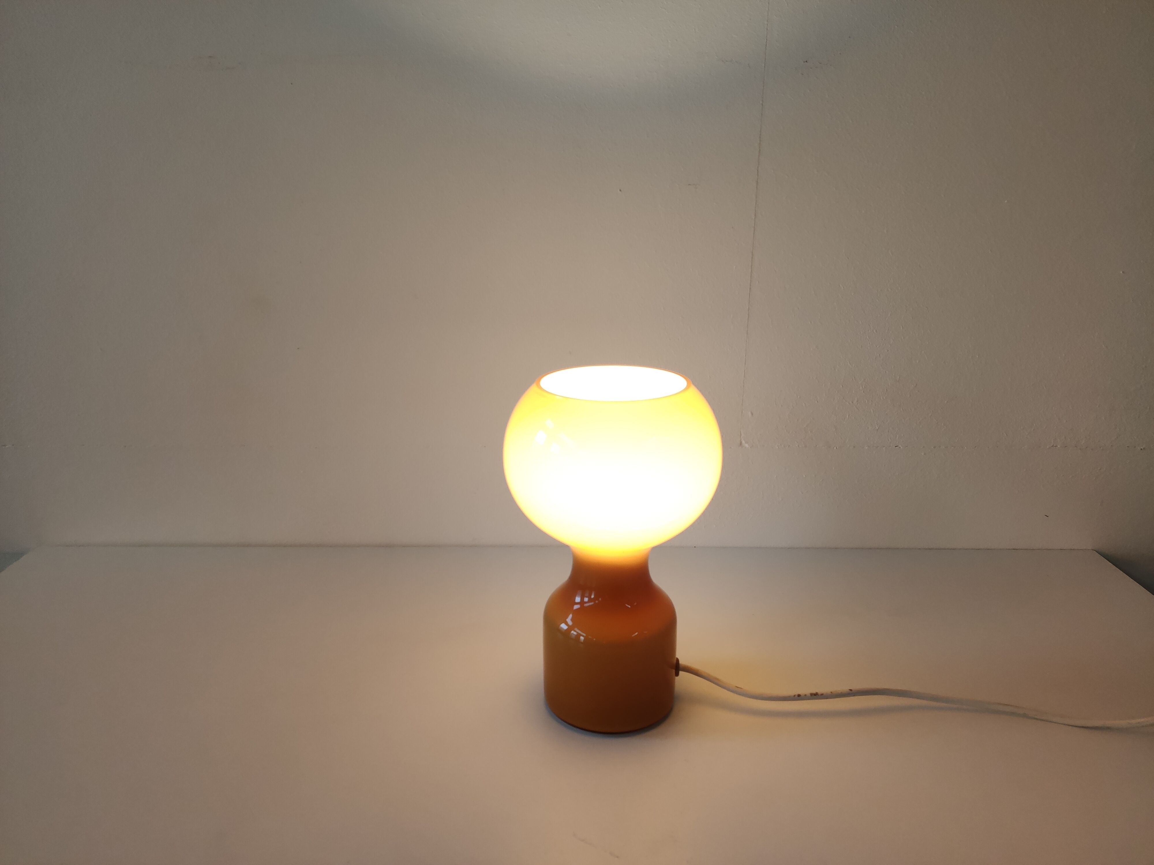 Vintage glass table lamp by Jean Paul Emonds-Alt for Philips 1960s