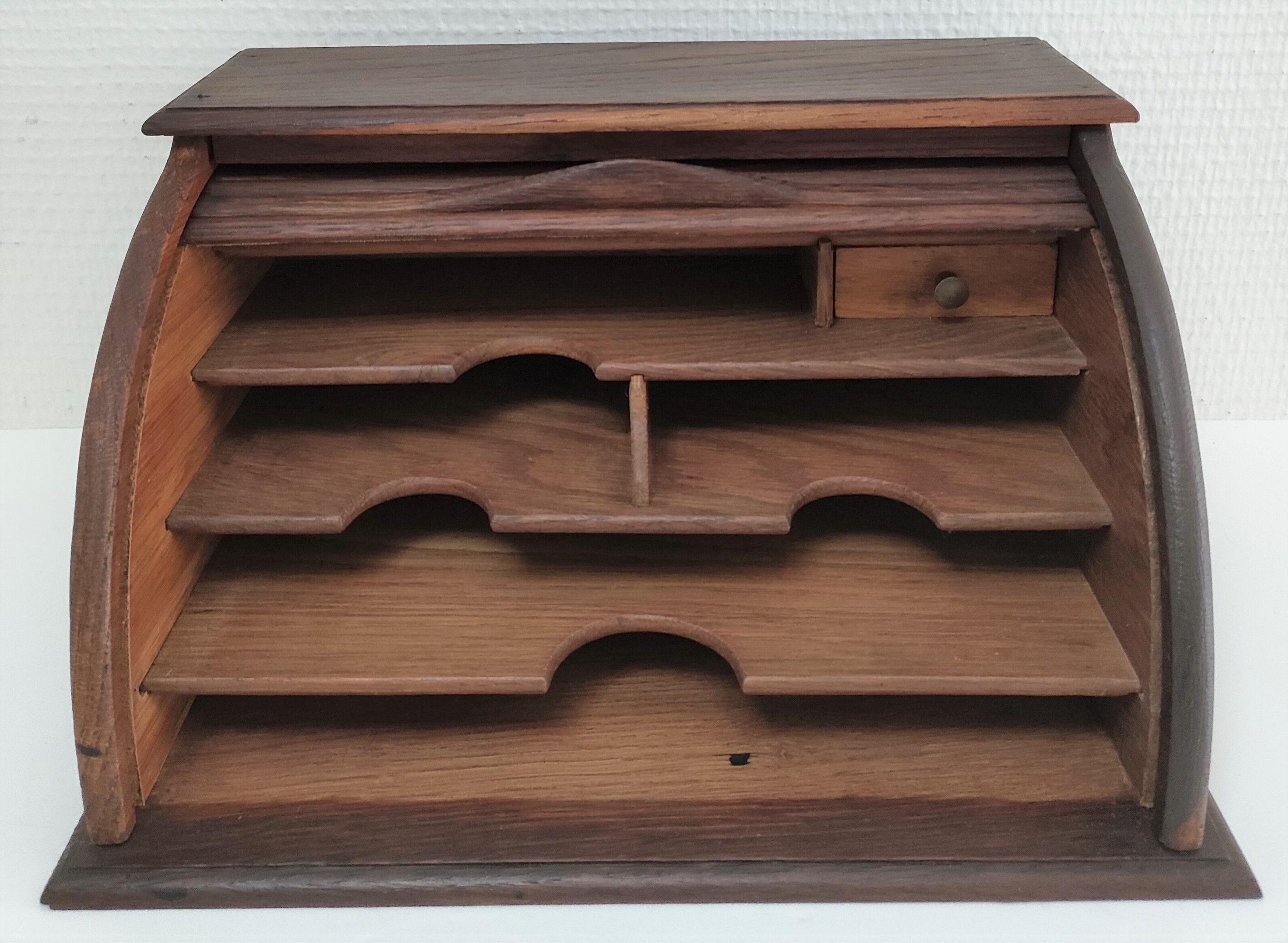 Solid wood writing with vintage curtain