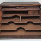 Solid wood writing with vintage curtain