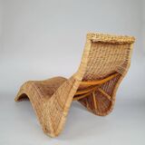Karlskrona rattan lounge chair by Karl Malmvall for Ikea