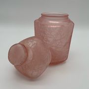 Pink vintage cotton pot in cracked glass paste Marcel Franck