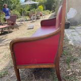 Red leather bench