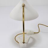 White brass desk or table lamp in the Louis Kalff style from the 1950s.