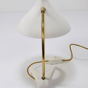 White brass desk or table lamp in the Louis Kalff style from the 1950s.