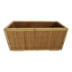 70s woven rattan and bamboo planter
