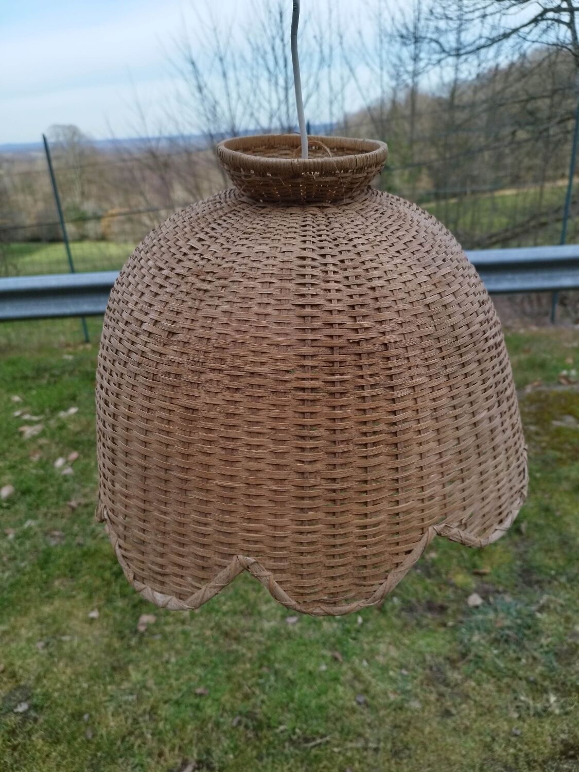 Suspension lampshade rattan straw