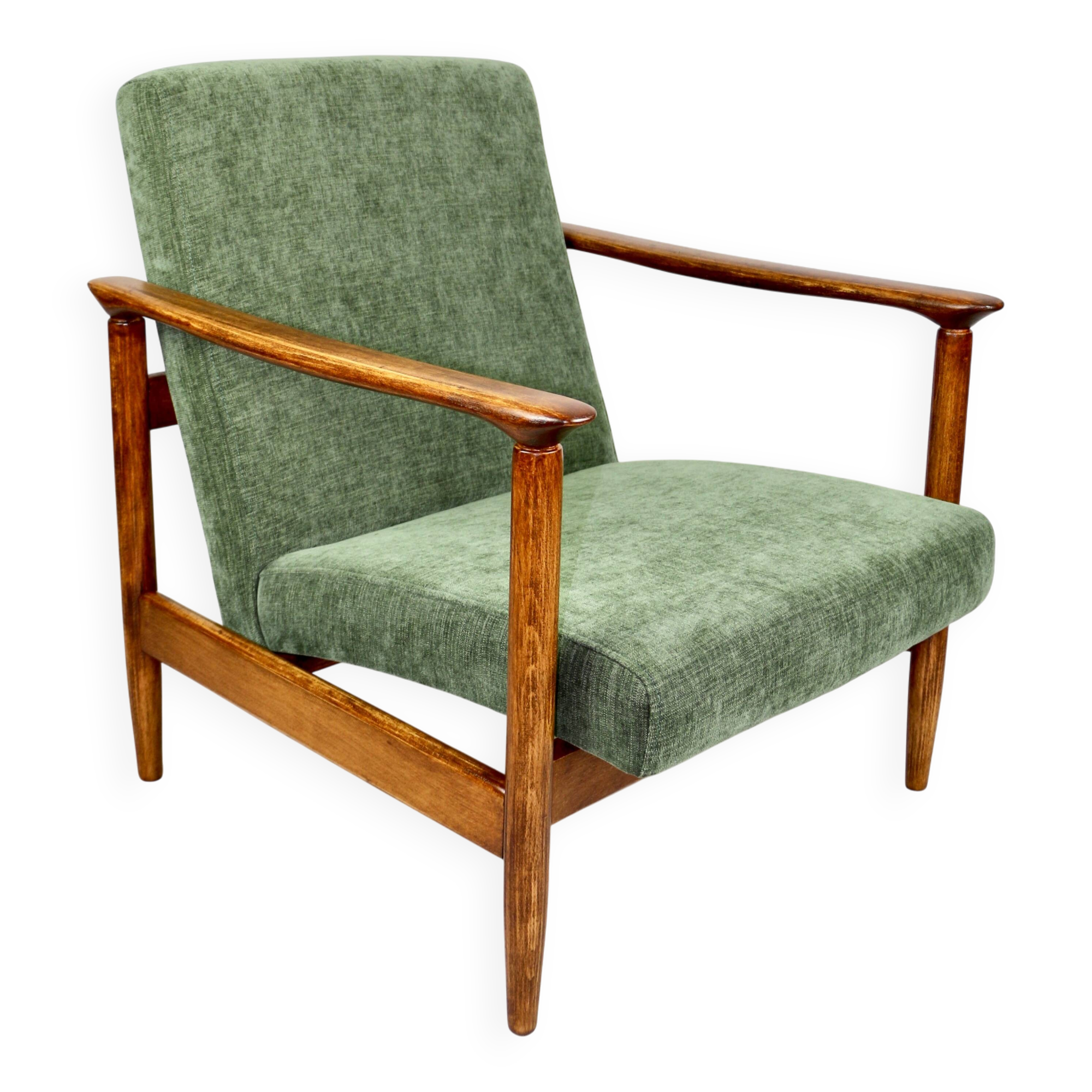Green Olive GFM-142 Armchair attributed to Edmund Homa, 1970s