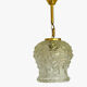 Vintage molded glass and gold metal pendant light