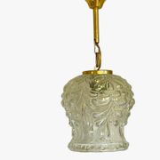 Suspension en verre moulé et métal doré vintage