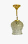 Vintage molded glass and gold metal pendant light