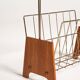 Scandinavian teak and metal magazine rack, 1960s
