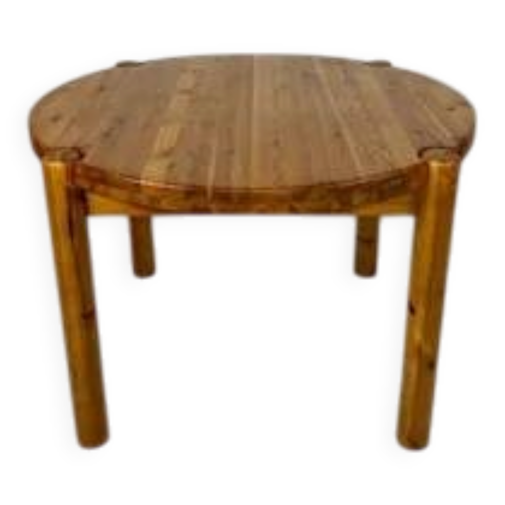 1980s Vintage Round Extendable Pine Dining Table