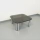 Vintage Italian Space Age square coffee table in smoked glass and chrome metal