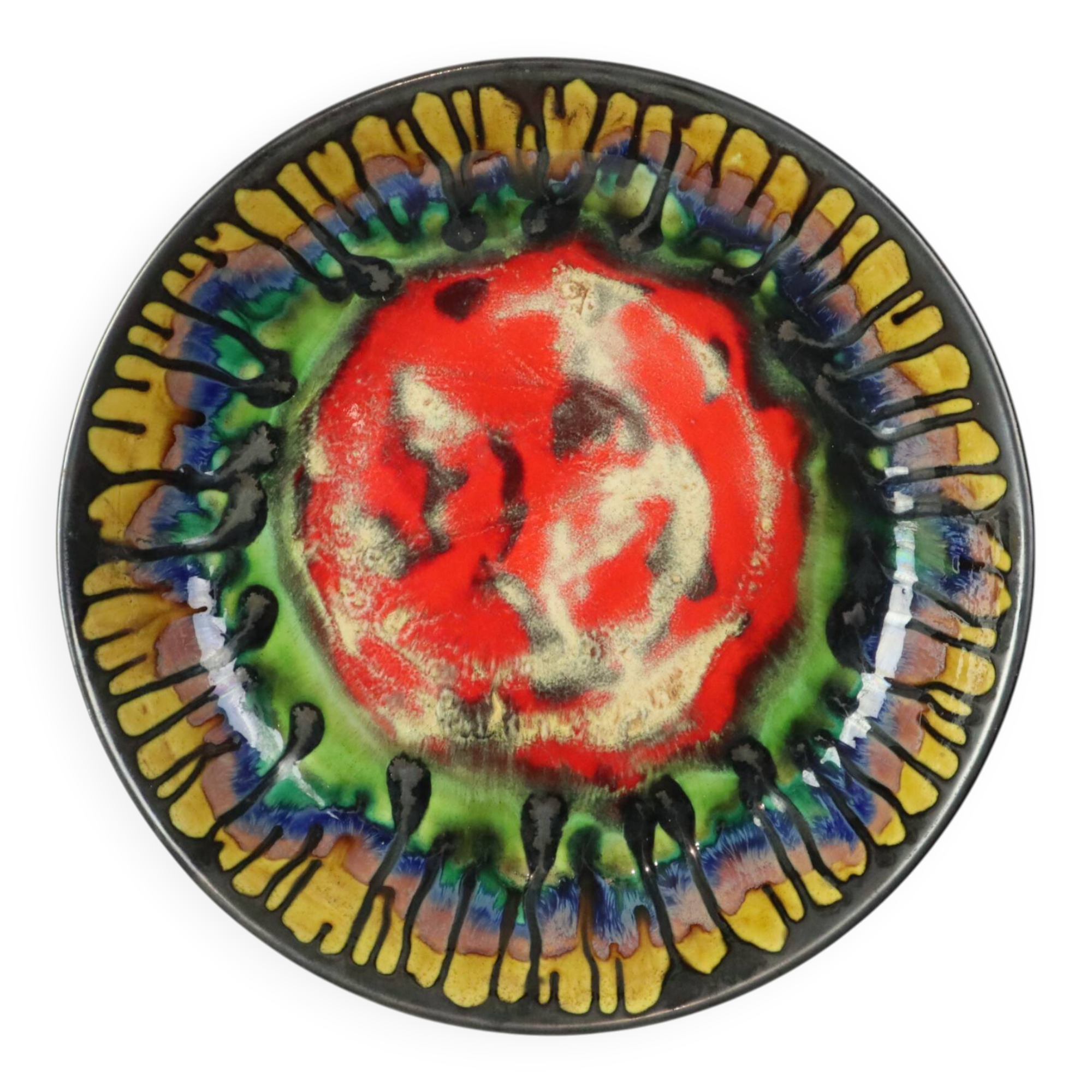 Fruit bowl XL Art Ceramics Wall decoration Drip glaze