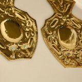 Paire de grands appliques en laiton de style baroque du milieu du siècle suédois.