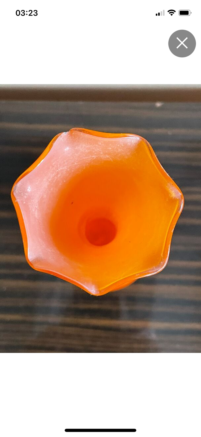 Vase soliflore orange vintage