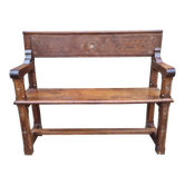 Stylized church pew, early twentieth century, solid wood