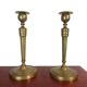 Pair of brass candlesticks, 19th century, neoclassical style.