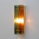 Pair of Modern Amber and Green Murano Glass and Brass Sconces