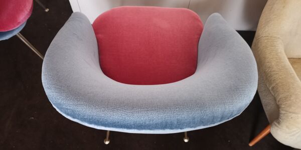 Fauteuils egg curved annees 50 60 restauré design italien