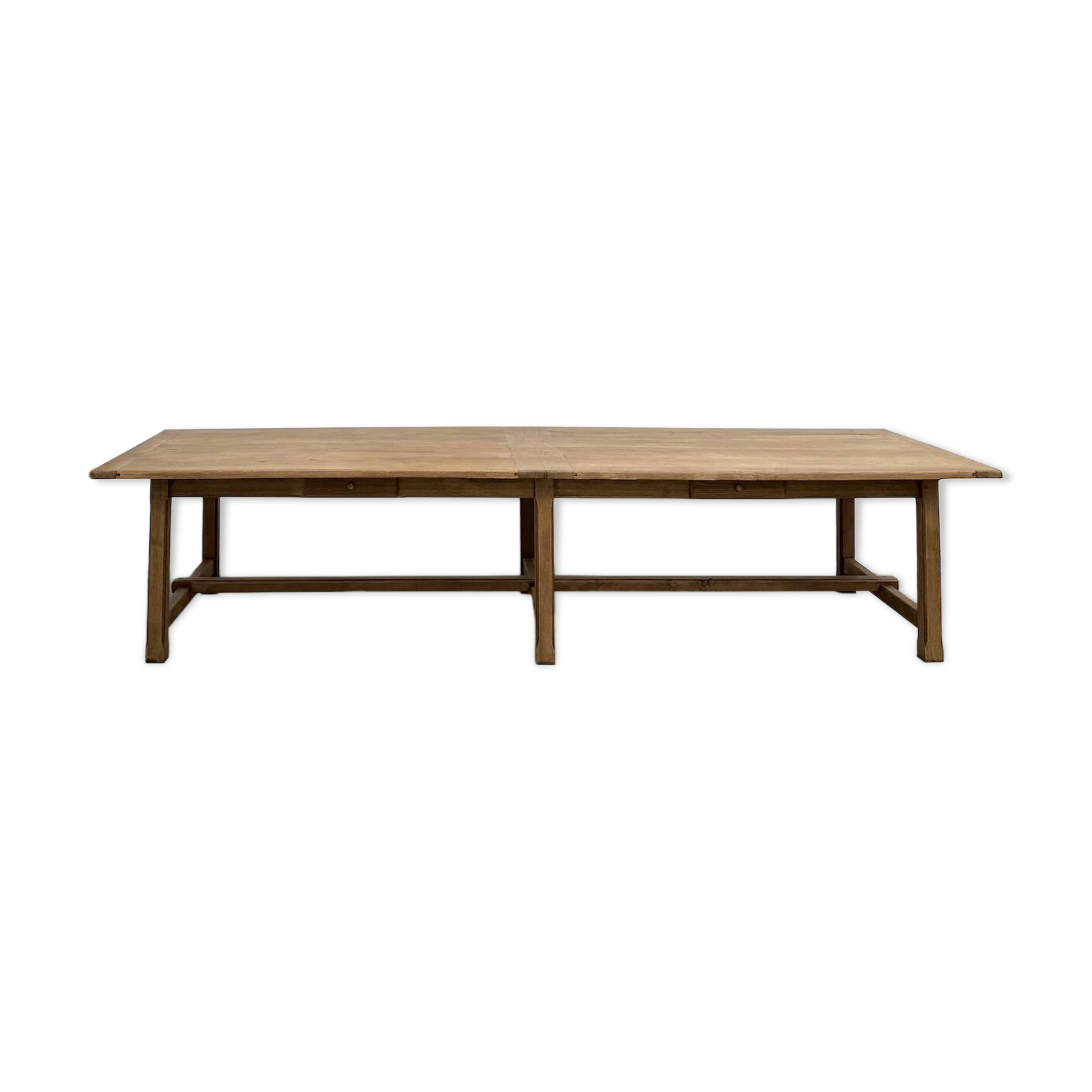 XXL farmhouse table in solid oak 350 cm - Reconstruction Style - 1950s