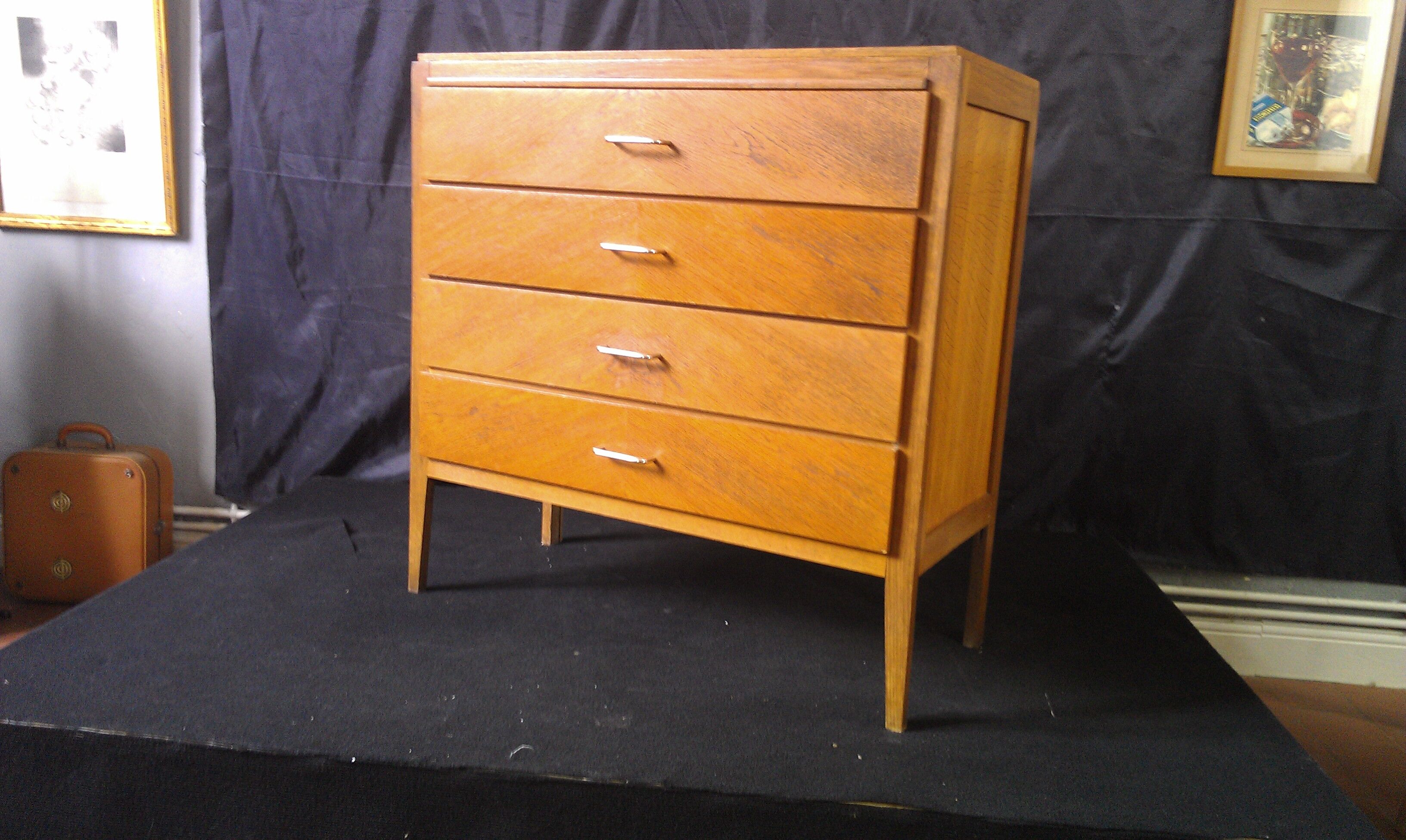 Chest of drawers 50year old oak design vintage